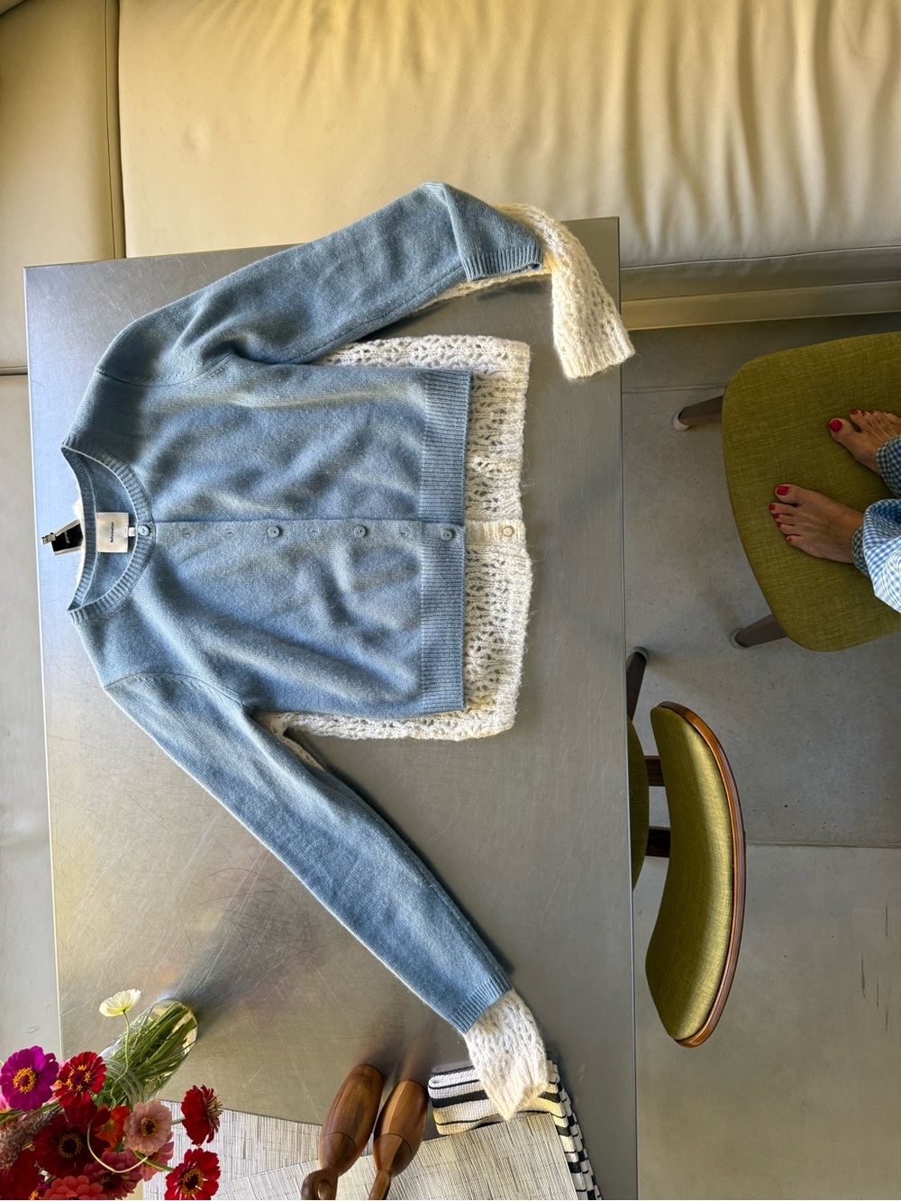 Reformation Cream Open-Knit Mohair Cardigan - Picture 9 of 9